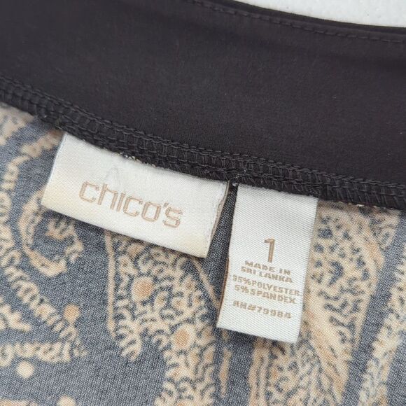 Chico's Dress Womens Medium Animal Print Knee Length Tan and Black - Picture 6 of 9